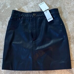 Walter Baker Black Faux Leather Mini Skirt